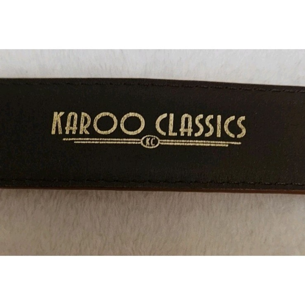 Karoo Classics Genuine Ostrich Brown Leather Belt 44 Mens Exotic Skin - Picture 5 of 6